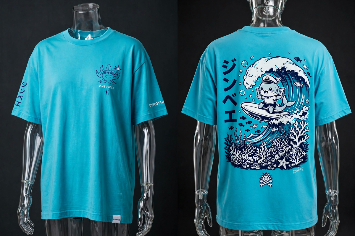 Jinbe - Chibi Wave Rider - Premium Oversized Anime T-Shirt - DYNOSHI