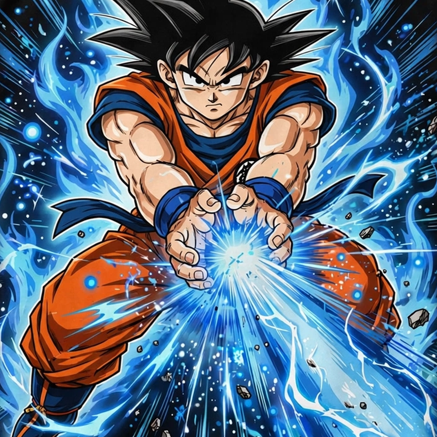 Son Goku - Kamehameha Black Tee — back detail