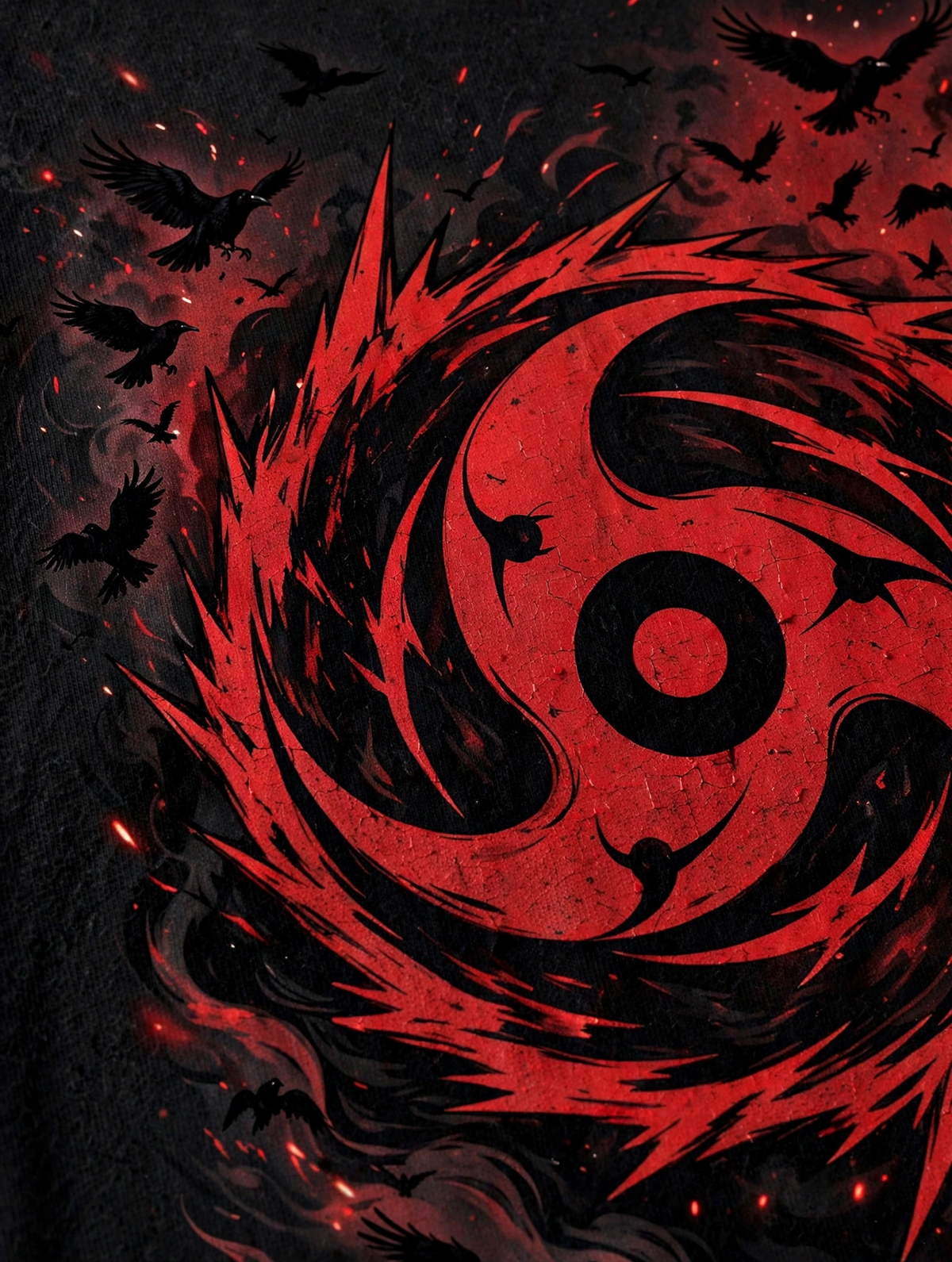 Itachi Uchiha - Mangekyo Crows - Back detail