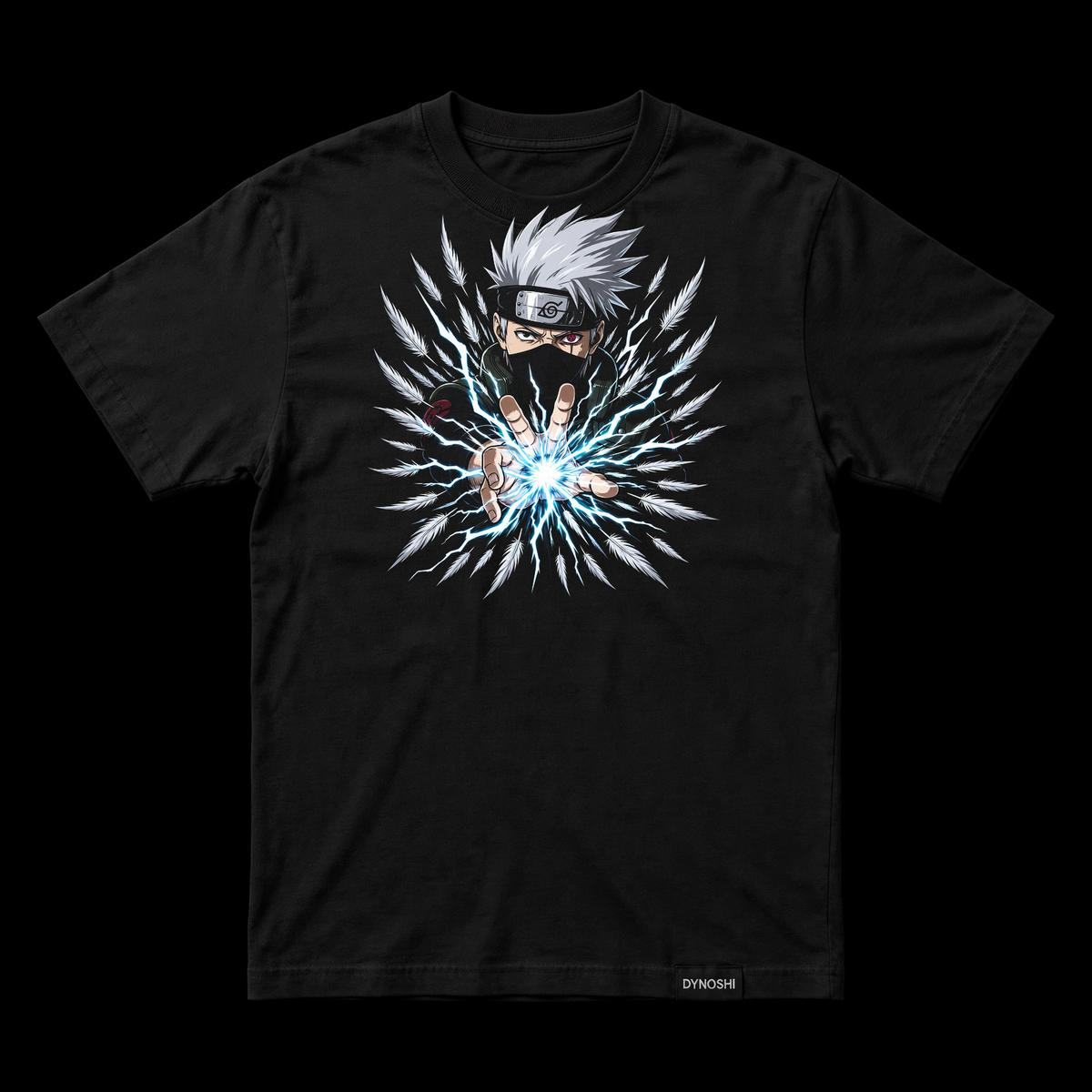 Kakashi Hatake - Lightning Blade Black Tee — front view