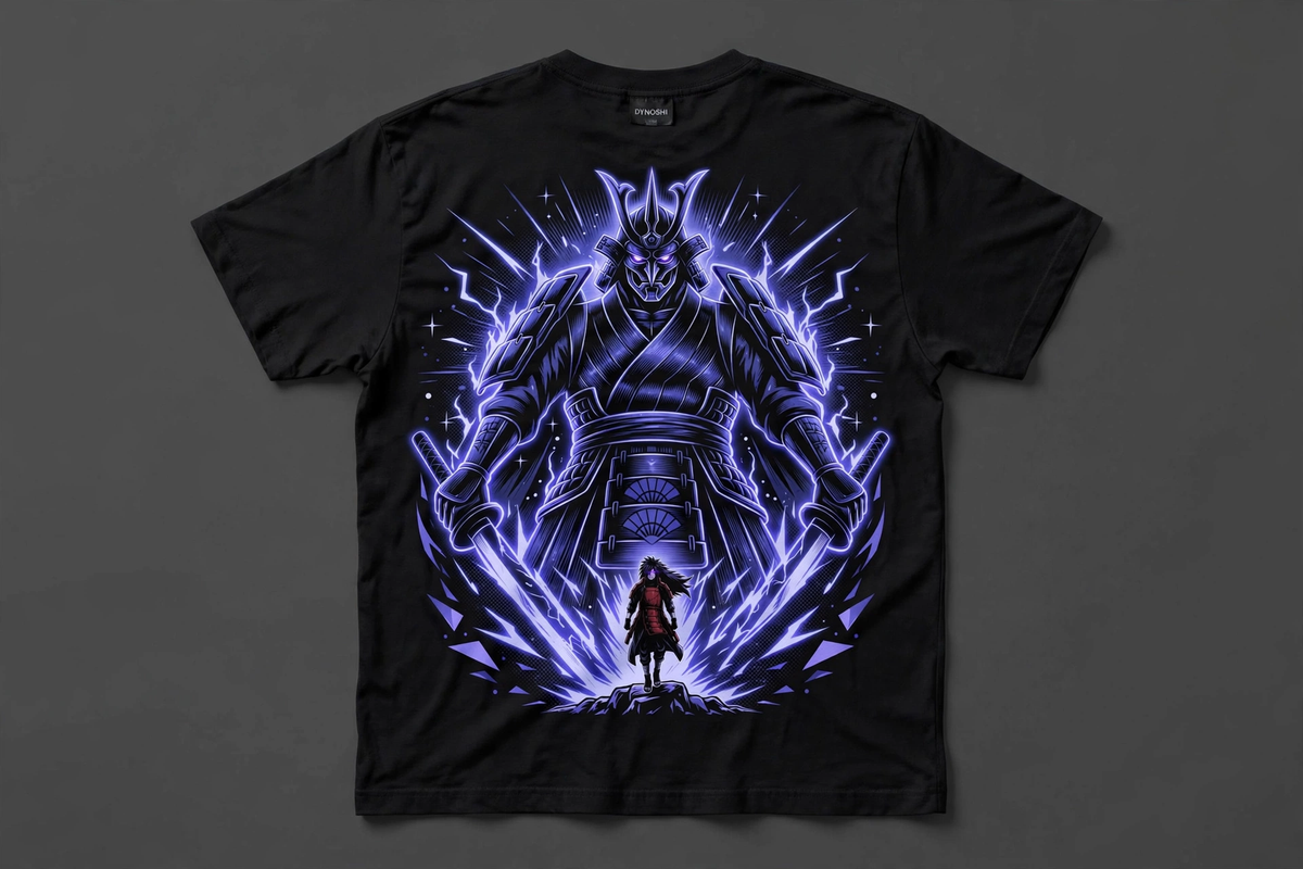 Madara Uchiha - Perfect Susanoo Black Tee — back view