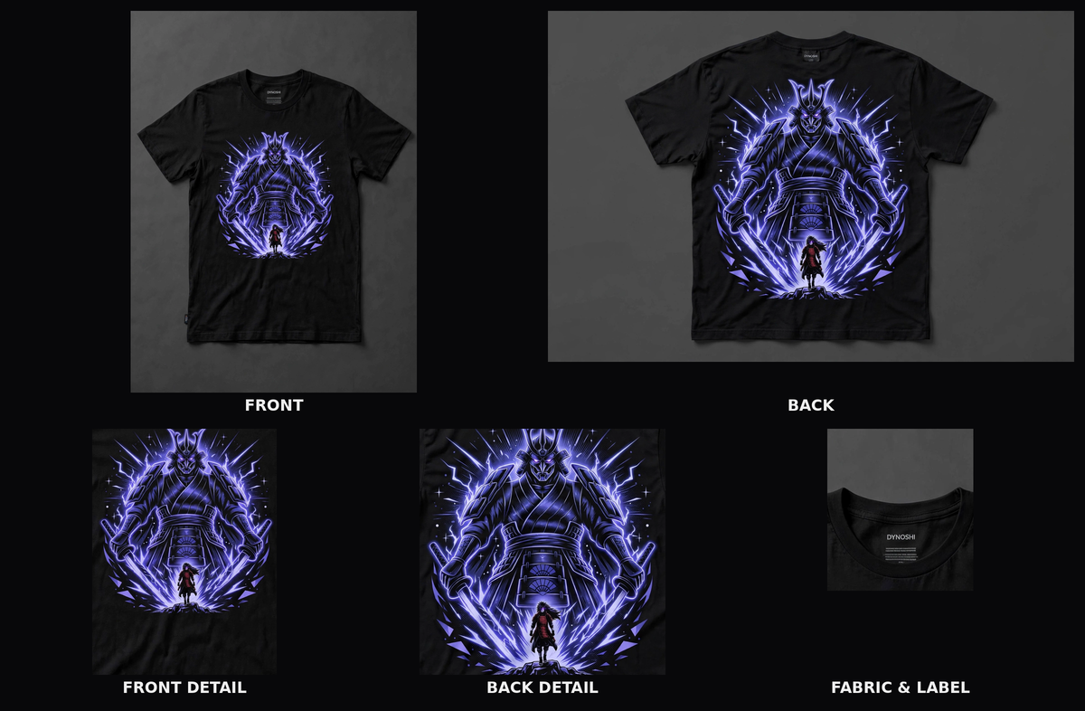 Madara Uchiha - Perfect Susanoo Black Tee — composite sheet