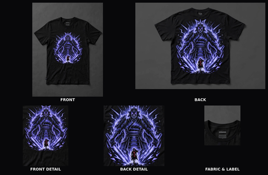 Madara Uchiha - Perfect Susanoo Black Tee — composite sheet