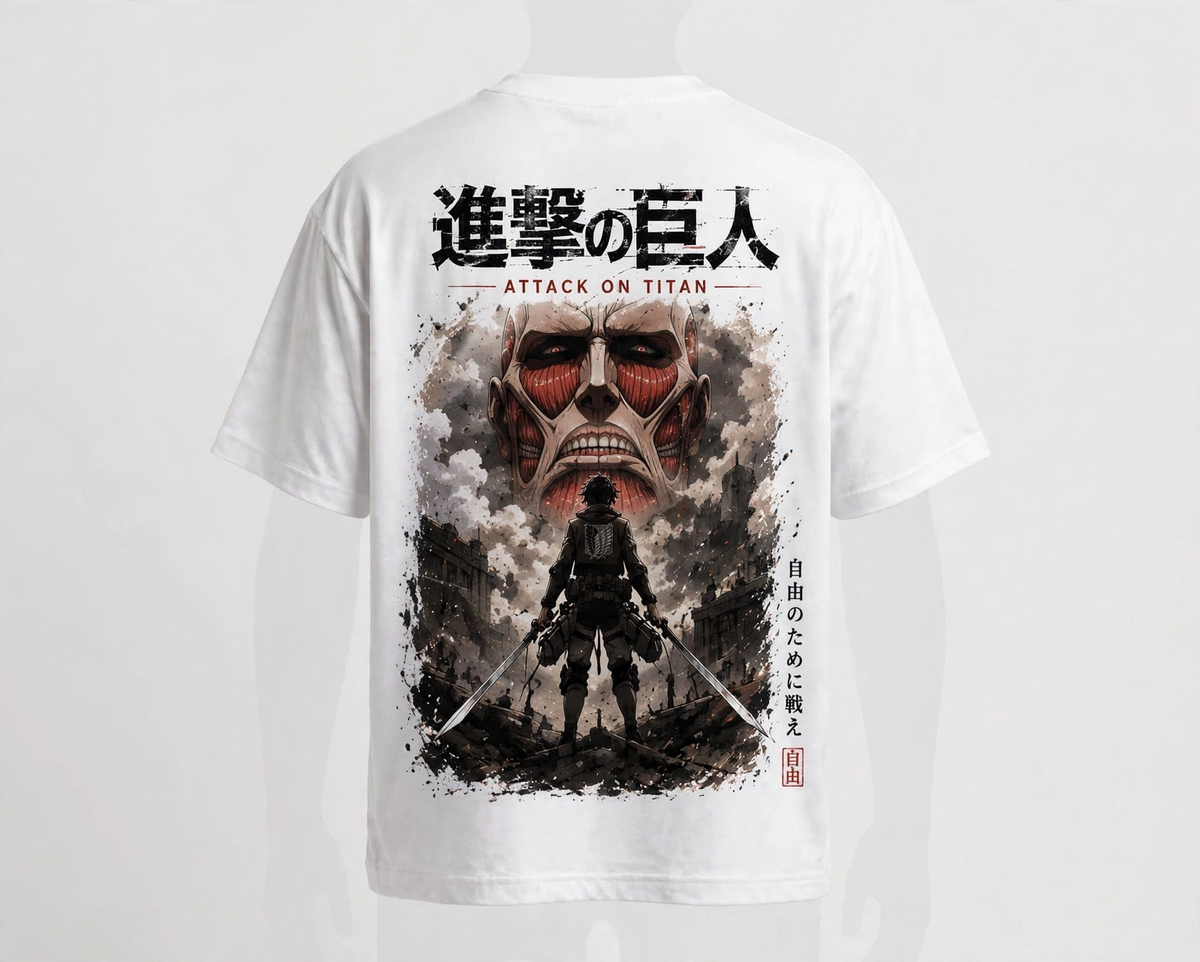 Attack on Titan – Oversized Anime T-Shirt | DYNOSHI — Back