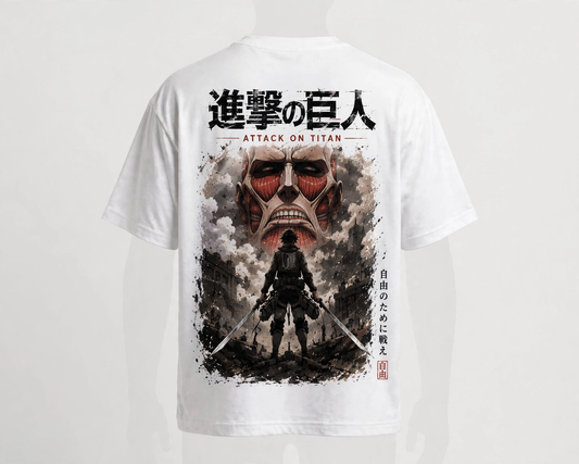 Attack on Titan – Oversized Anime T-Shirt | DYNOSHI — Back