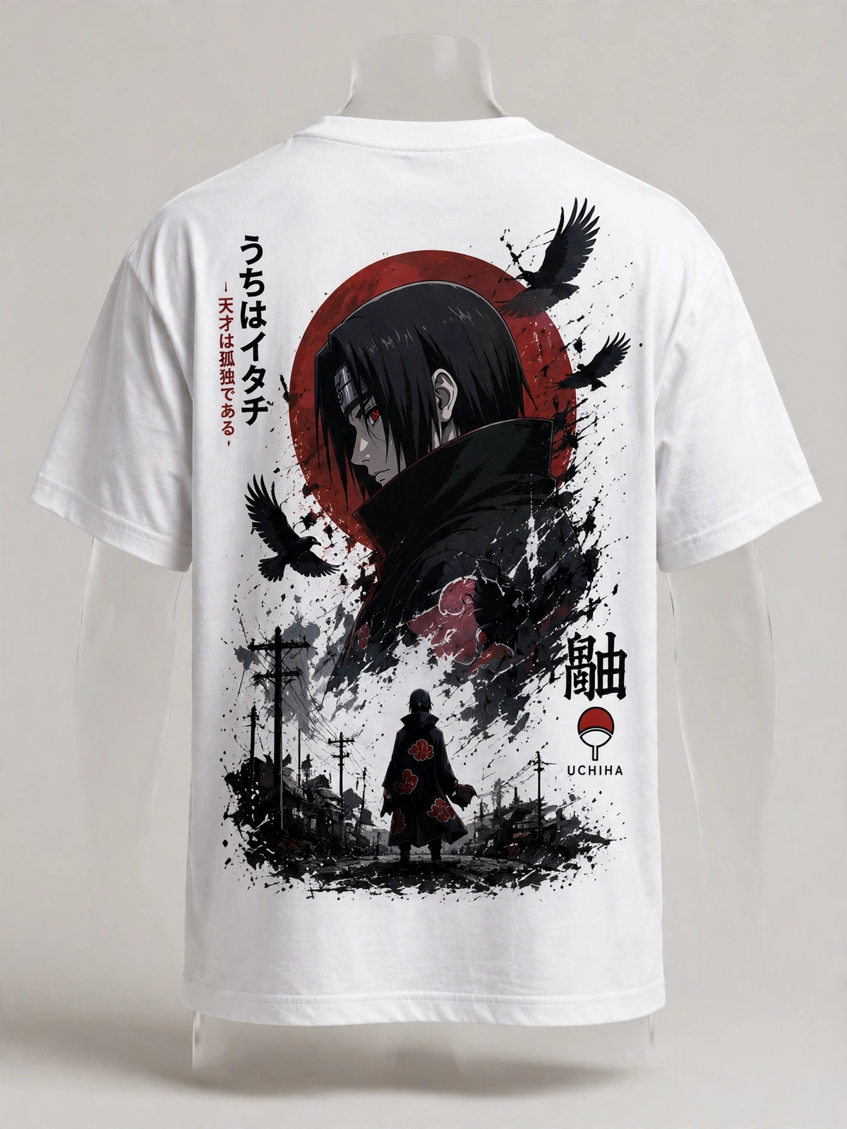 Itachi Uchiha – Akatsuki Oversized Anime T-Shirt | DYNOSHI — Back