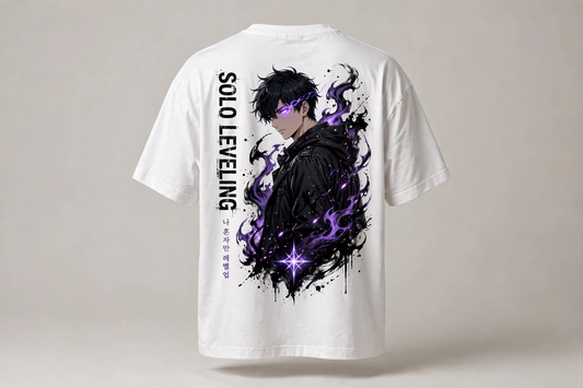 Sung Jin-Woo – Solo Leveling Oversized Anime T-Shirt | DYNOSHI — Back