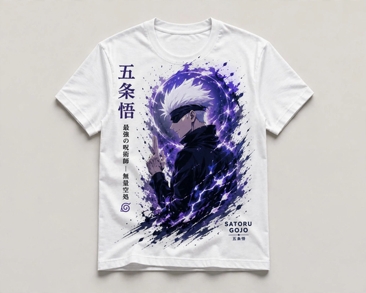 Satoru Gojo – Limitless Purple White Tee