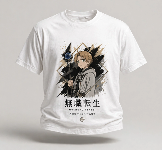 Rudeus Greyrat – Mushoku Tensei Oversized Anime T-Shirt | DYNOSHI — Back