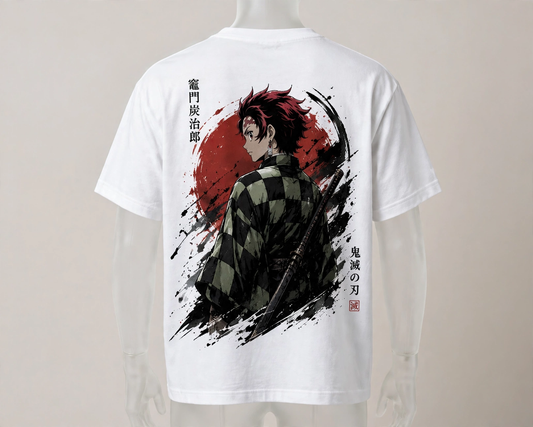 Tanjiro Kamado – Demon Slayer Oversized Anime T-Shirt | DYNOSHI — Back