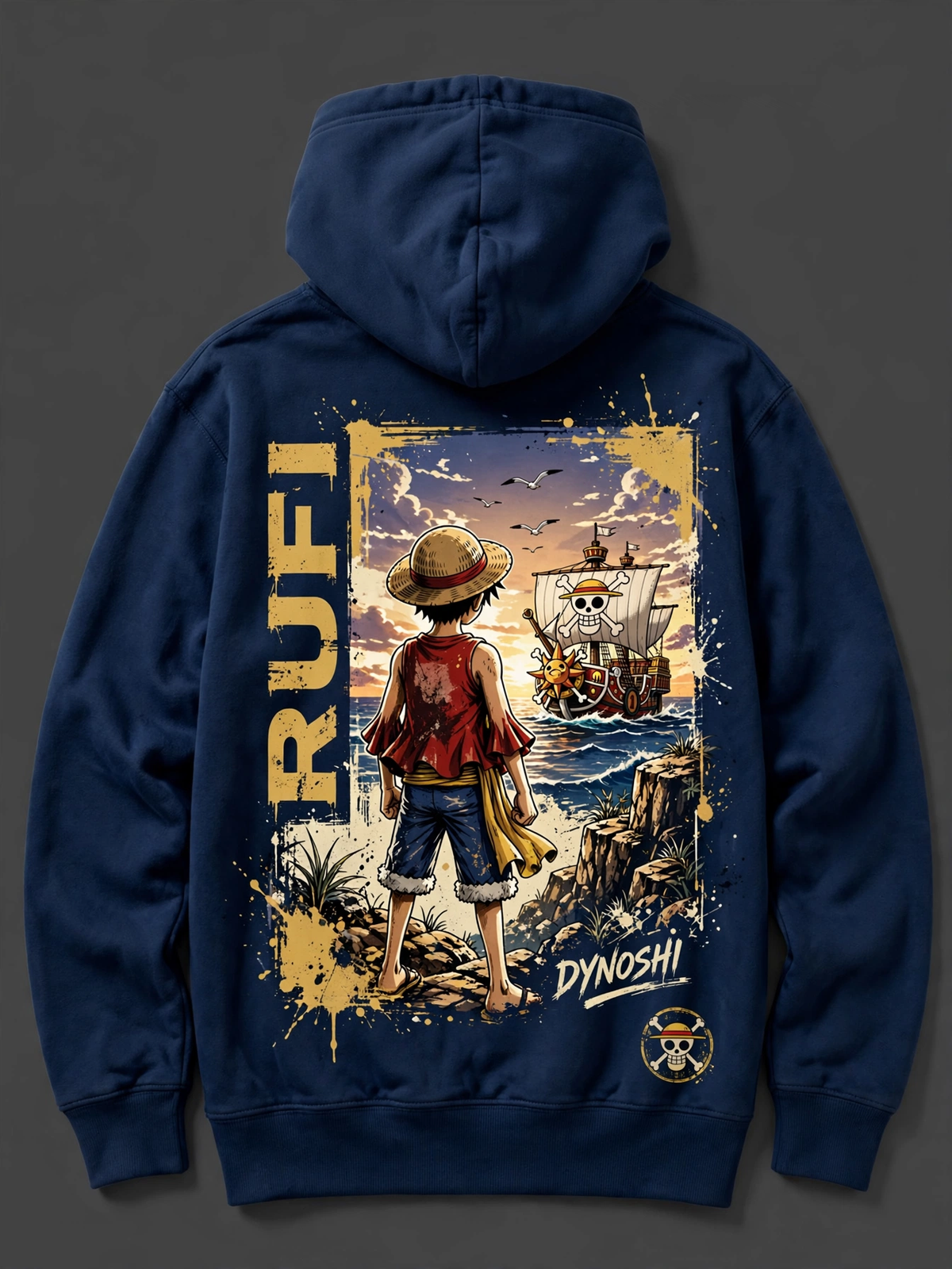 Monkey D. Luffy premium anime hoodie back print - DYNOSHI