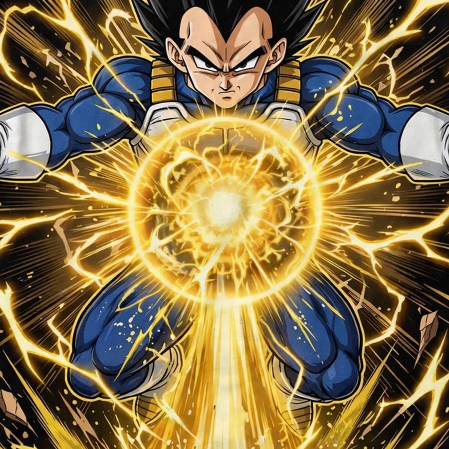 Vegeta - Final Flash Black Tee — back detail